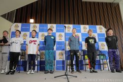 男子優勝戦出場選手公開インタビューの様子