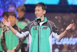 選手代表挨拶は地元広島支部の上平真二選手